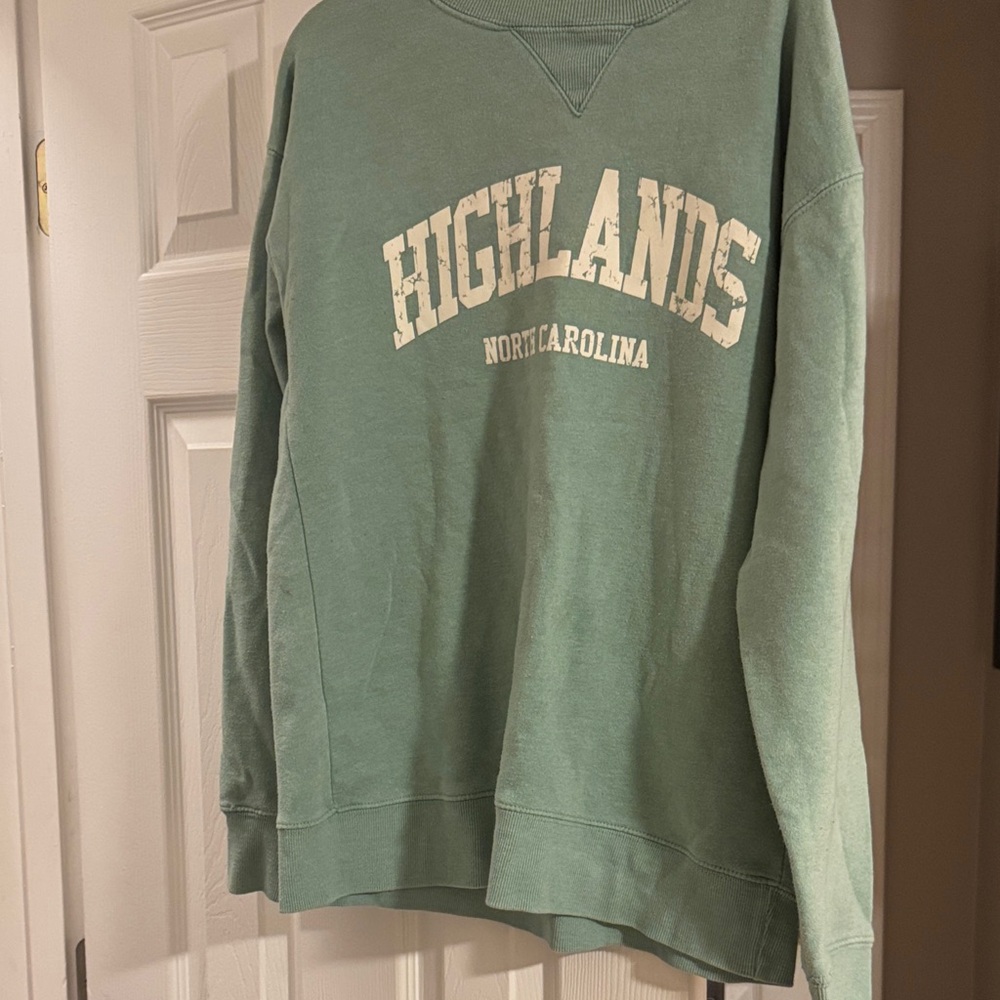 Sea foam green North Carolina highlands sweatshirt